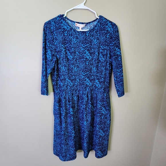 Jude Connally Dresses & Skirts - Jude Connally Size L Blue / Black Patterned Women's Dress